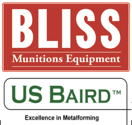 The Bliss Munitions Equipment Logo next to the Baird Machinery Corporation logo